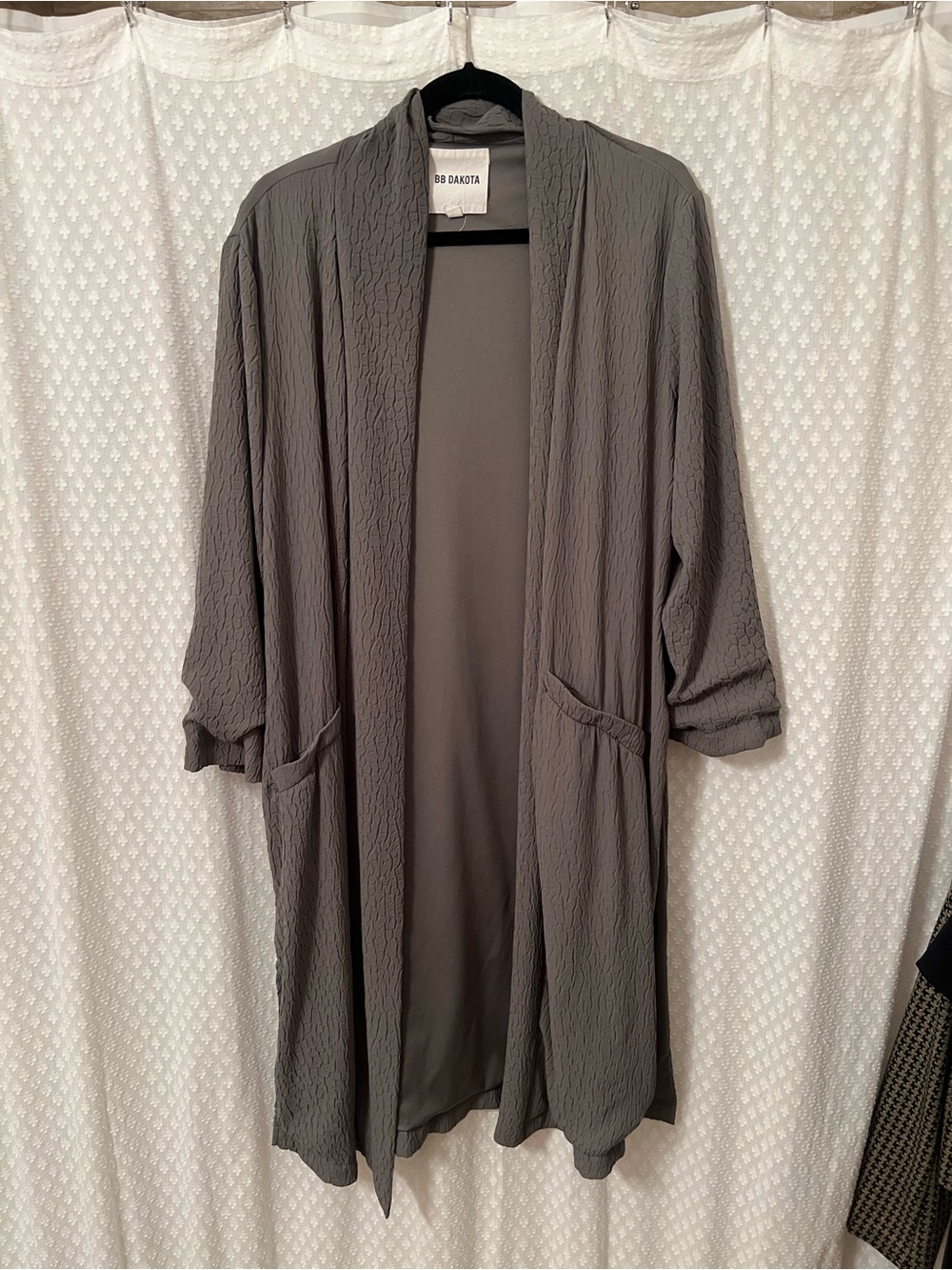 BB Dakota Gray-Green Open-Front Duster